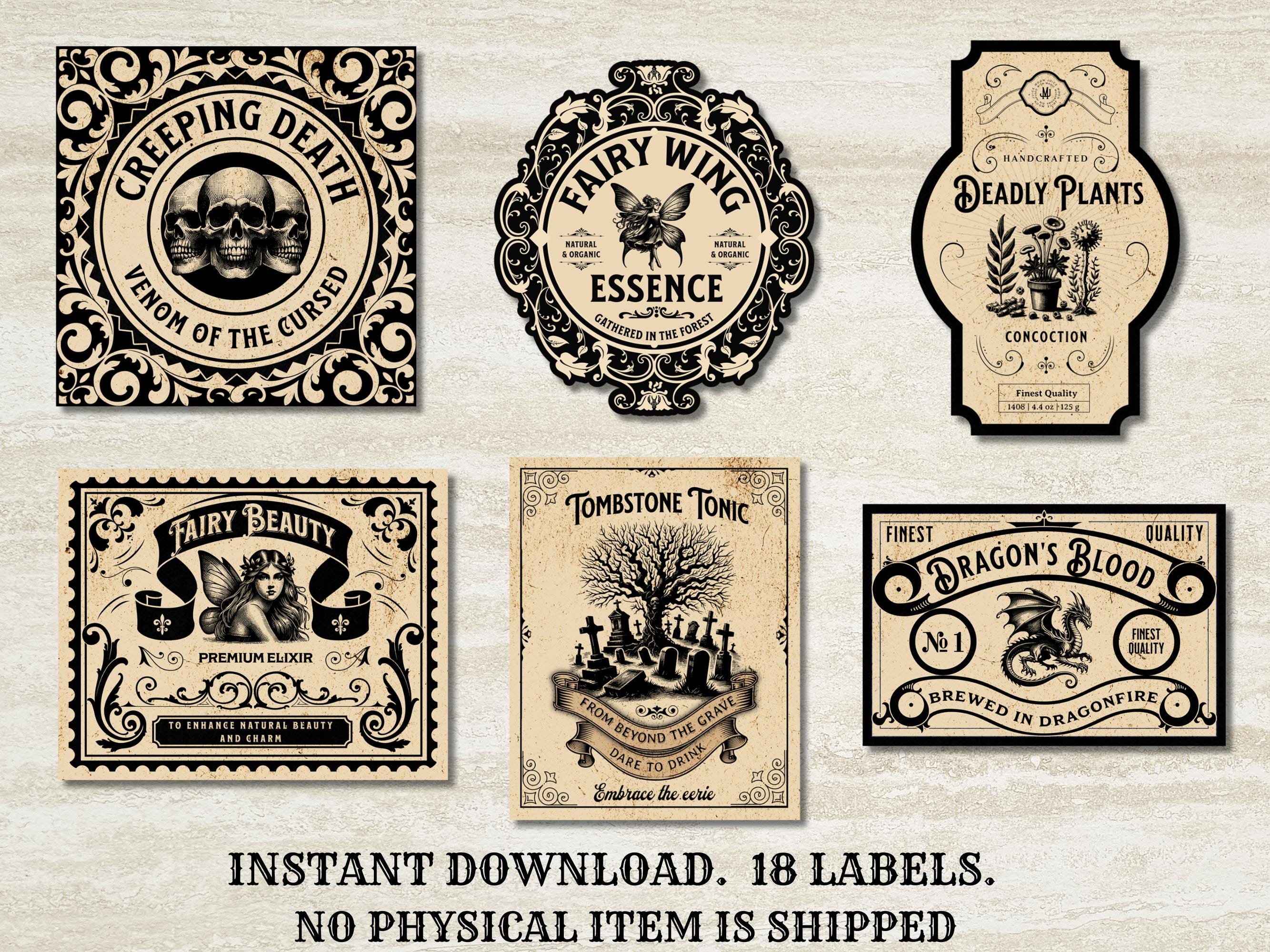 Potion Labels Digital,potion Labels Printable,wizard Potion Labels ...