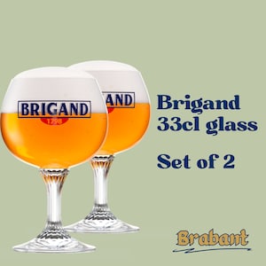 Brigand 33cl Classic Belgian Beer Goblet with Faceted Stem - Set of 2