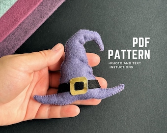 Felt Witch Hat PDF Pattern: Halloween Ornament Sewing Tutorial