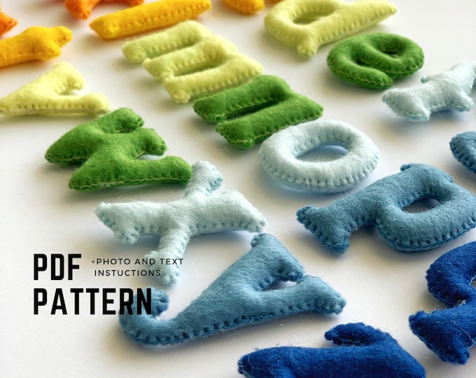 Sewing Pattern Lettering Alphabet Uppercase Letters PDF Pattern Sewing Pattern Felt Educational ...