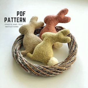Easter Bunny PDF sewing Pattern felt ornament Easter gift felt bunny PDF pattern digital pattern Easter garland Easter decorations