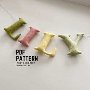 Padrão de costura ABC em PDF Alfabeto padrão digital letras do alfabeto de feltro brinquedo educacional pré-escolar padrão de costura e faixa de nome de instrução