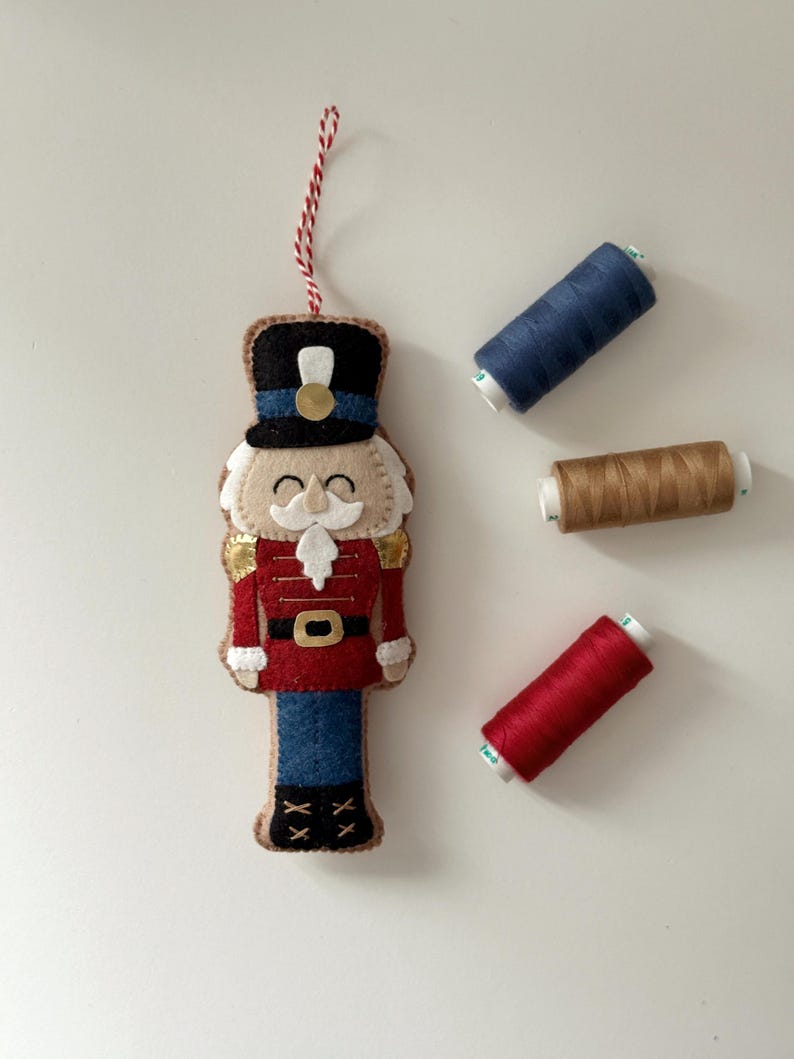Felt Nutcracker Ornament Pattern Christmas PDF Sewing Tutorial Etsy