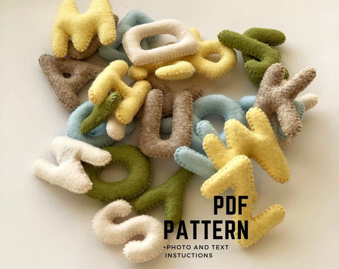 Sewing Pattern Lettering Alphabet Uppercase Letters PDF Pattern Sewing Pattern Felt Educational ...