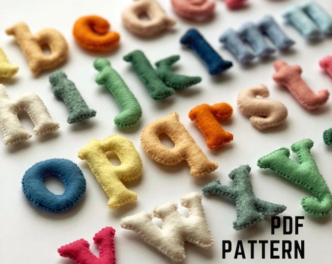Sewing Pattern Lettering Alphabet Uppercase Letters PDF Pattern Sewing Pattern Felt Educational ...