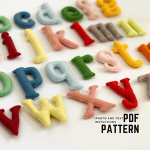Digital sewing pattern ABC felt plush sewing pattern alphabet handmade educational preschool toy felt alphabet letters PDF beginner sewing