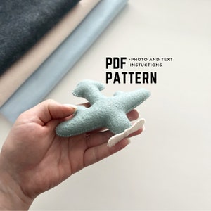 Sewing PDF Pattern plane felt toy pattern airplane nursery decor digital pattern felt garland easy sewing pattern felt ornaments baby mobile
