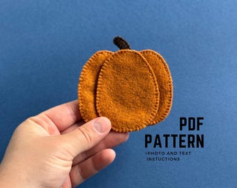 Felt Pumpkin Sewing Pattern: DIY Halloween Ornament (PDF Pattern)