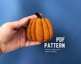 Felt Pumpkin Sewing Pattern PDF: DIY Halloween Ornament, Fall Decor