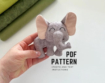 Felt Elephant Sewing Pattern: Safari Nursery Decor (PDF Pattern)