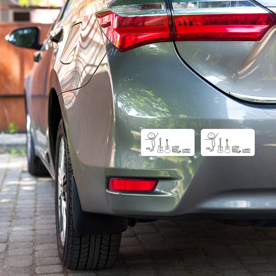 Guitar Stick Family Bumber Sticker Guitarists Bumber Sticker Bubble