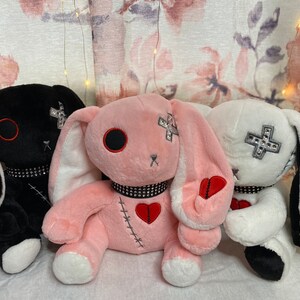 Bedazzled Gothic Rabbit Plush Stash Jar, Animal Doll Stuffed Toy, Mason ...