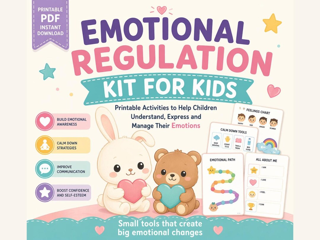 Emotional Regulation Printable for Kids |calm Down Kit |ADHD Autism ...
