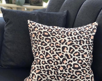 Leopard  Pillow Cover /Custom Pillow Cover / Custom Throw Pillow / Handmade Pillow / Lepoar Designed Pillow / animal print pillow cover/