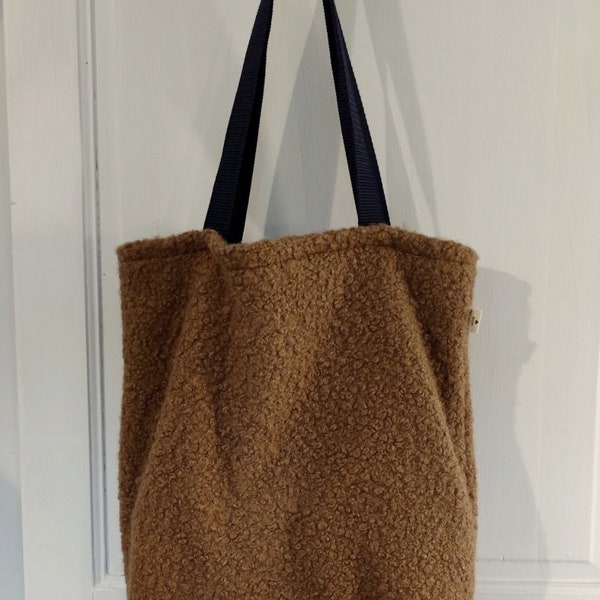 Sac à main ToteBag laine bouclette Camel