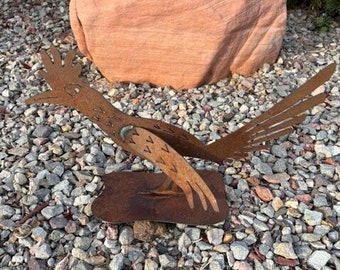 Rustic Metal Roadrunner Southwest Yard Art