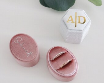 personalized ring box for wedding rings velvet