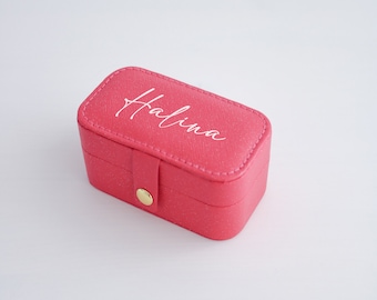 Jewelry box with name personalized gift lipstick pink