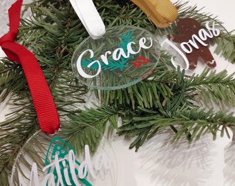 Christmas tree decoration made of acrylic with name personalized Christmas tree decoration gift pendant