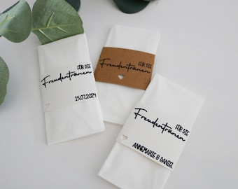 Handlettering handkerchiefs banderoles for tears of joy, customizable wedding