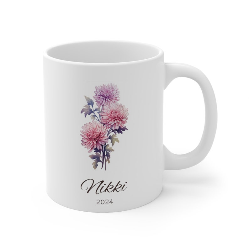Personalized Birth Flower Mug Birth Flower Gifts Birth Flower Cup Birth ...