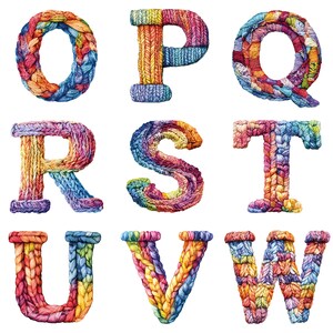 Yarn Letter R Knitted Alphabet Clipart – Colorful Yarn Letters & Numbers, Cozy Wool ...