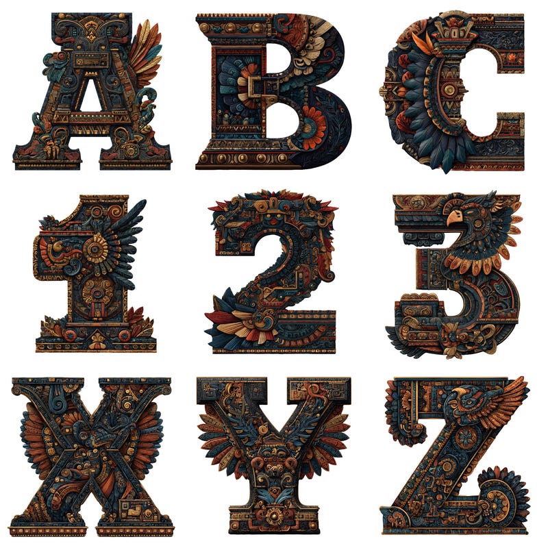 Aztec Letters Svg - Etsy