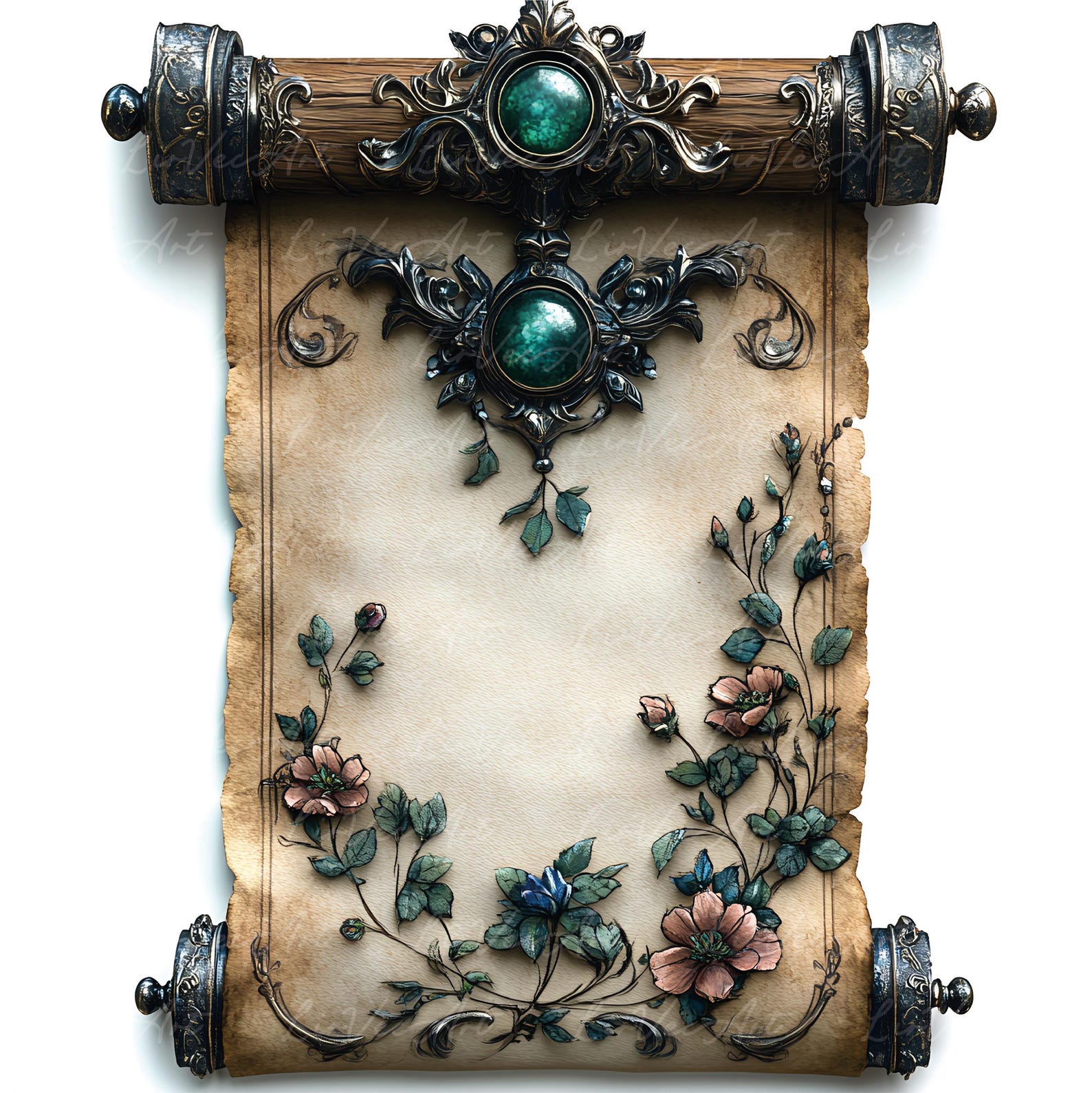 Magical Scroll Clipart Set – 28 Fantasy Vertical Scrolls With Ornate ...