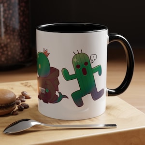 Final Fantasy Tasse, JRPG Geschenk Tonberry Chocobo Cactuar Kupo FF Gaming Kaffeetasse 11 Unze Geschenk für Gamer Freund Geschenk für Gamer Ehemann Geek Geschenk