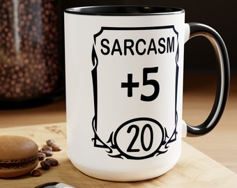 DnD Stats Becher 15 Unzen, Sarkasmus Dungeon Master Geschenk, Keramikkaffeetasse Dungeon und Drachen, Geschenk für DM, RPG, D & D, Geschenk für Geeks, D20 Gamer