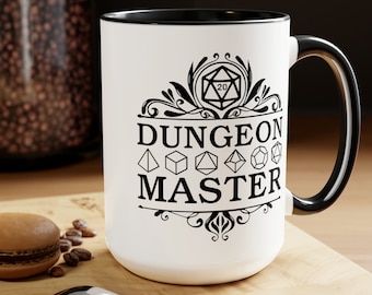 Dungeon Master Mug 15oz, Gifts for Dm DnD Funny Dungeon Master Gift, RPG Gamer, Present for DM, D20 Gamer, Role Playing Game, Nerd, Geeky