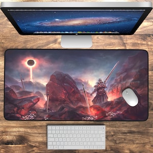 DarkSouls-bureaumat, XXL-muismat, bureaumat gamemuismat, gamingtoetsenbordmat, mousepad, gamingmuismat, gamercadeau voor hem