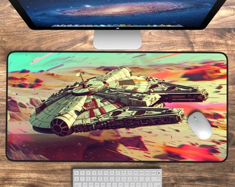 Millenium Falcon Desk Mat, Starwars Mousepad, Keyboard Mat Sci-Fi Extra Large Mouse Pad, Mouse Mat, Desk Pad Gaming Desk Pad Deskmat Deskpad