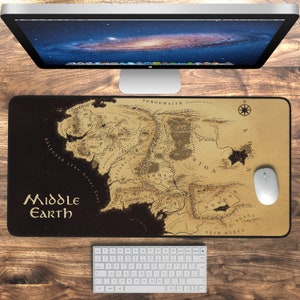 Mittelerde Karte Schreibtischunterlage, Geschenk LOTR Mauspad, Fantasy Schreibtischunterlage, Fantasy Schreibtischunterlage, Gaming Schreibtischunterlage