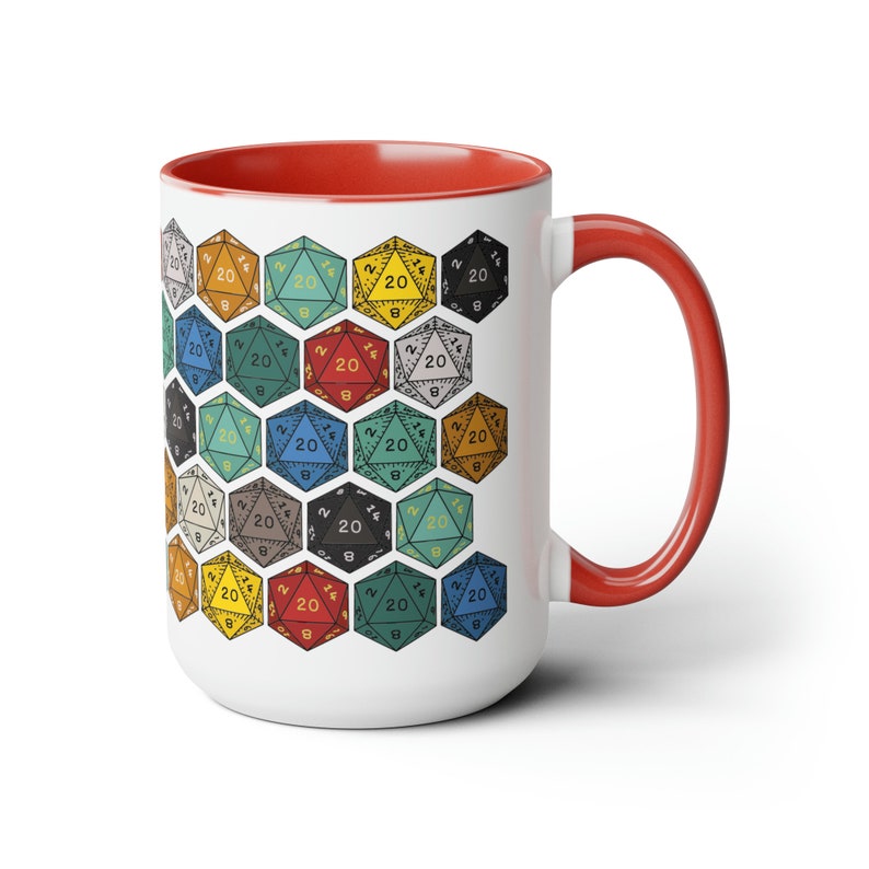 DnD Mug 15oz, Dungeon Master Gift, dnd Dice Coffee Mug, Gift for Nerd, Gift for Geek, Present for DM, D20 Gamer, Role Playing Game RPG Gamer image 5