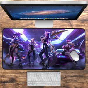 League of Legends Schreibtischmatte, Kda Ahri Gaming Schreibtischmatte, XXL Mauspad, Gaming Keyboard Matte, große Schreibtischunterlage, Gamer Geschenk für Ihn