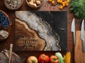 Personalized 50th Anniversary Gift Glass Cutting Board Marble Wood Resin Agate Look Charcuterie Board Custom Chopping Block