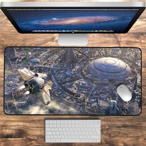 Coruscant Starwars Desk Mat Sci-Fi Extra Large Mouse Pad, Mousepad XL, Mouse Mat, Desk Pad, Keyboard Mat, Gaming Desk Pad, Deskmat Deskpad