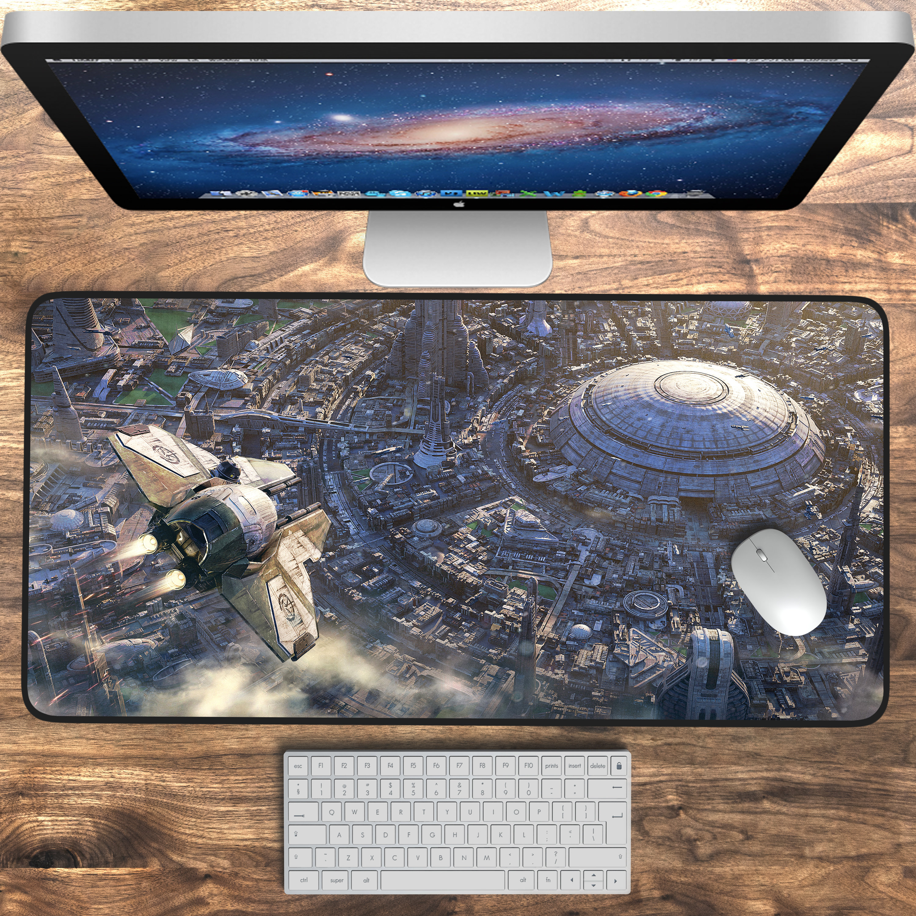 Coruscant Starwars Desk Mat Sci-Fi Extra Large Mouse Pad, Mousepad XL, Mouse Mat, Desk Pad, Keyboard Mat, Gaming Desk Pad, Deskmat Deskpad