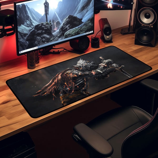 Tapis de bureau XXL Dark Souls, tapis de souris, tapis de souris de jeu, tapis de clavier de jeu, tapis de souris, tapis de souris de jeu, cadeau gamer pour lui