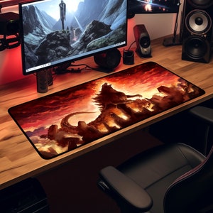 Godzilla Desk Mat XXL Desk Pad, Sci-fi Extra Large Mouse Pad Gaming, Keyboard Mat, Deskmat, Custom Mousepad, Deskpad Gamer Gift For Him