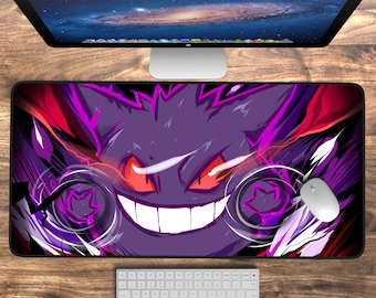 Gengar Gaming Desk Mat Anime Desk Pad Mousepad XL Extra Large Mouse Pad, Gaming Mouse Pad, Keyboard Mat, Deskmat, Deskpad Gamer Gift For Him