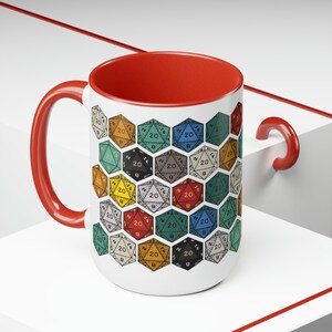 DnD Mug 15oz, Dungeon Master Gift, dnd Dice Coffee Mug, Gift for Nerd, Gift for Geek, Present for DM, D20 Gamer, Role Playing Game RPG Gamer image 2