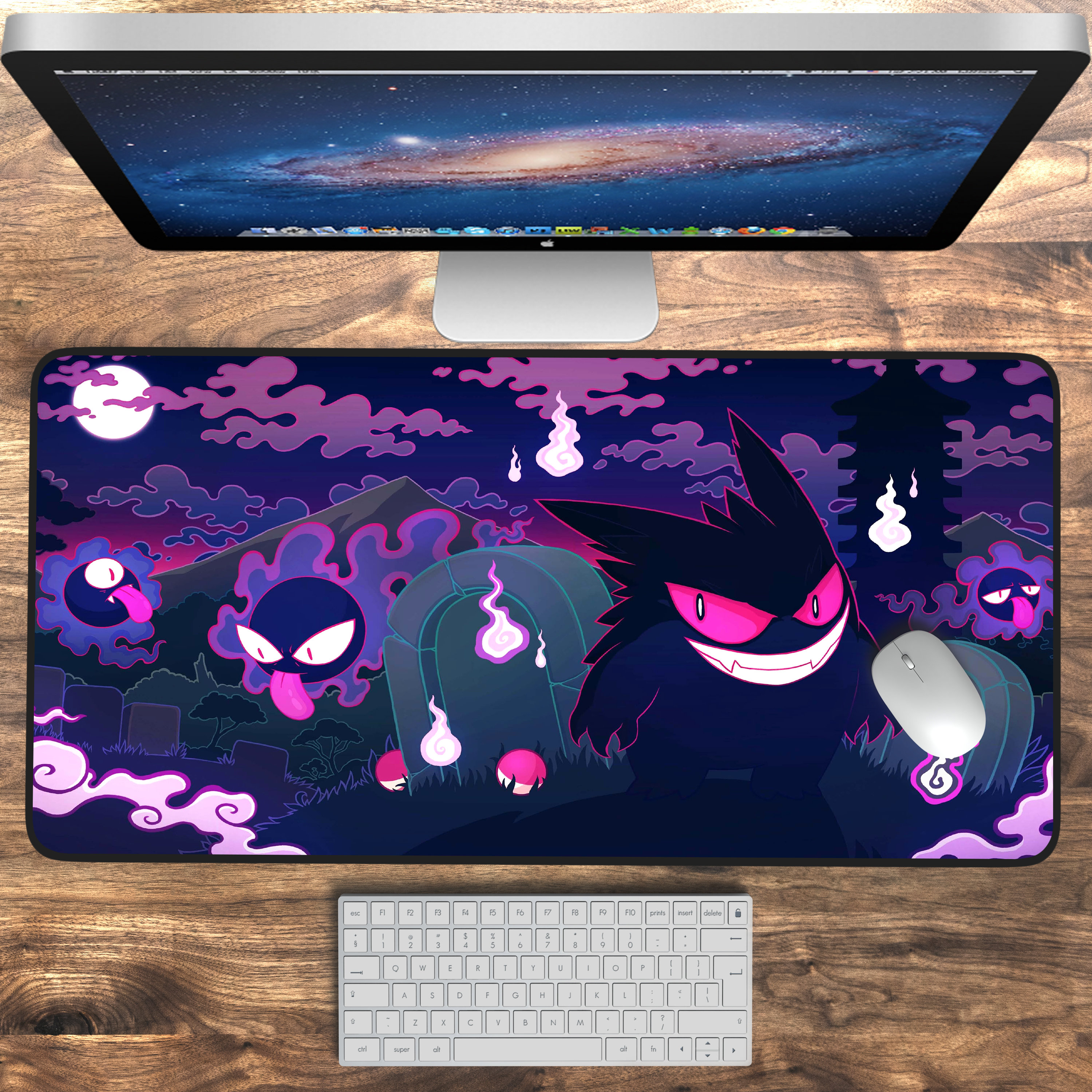Gengar Desk Mat Anime Desk Pad Gaming Mousepad XL Extra Large Mouse Pad, Gaming Mouse Pad, Keyboard Mat, Deskmat, Deskpad Gamer Gift For Him