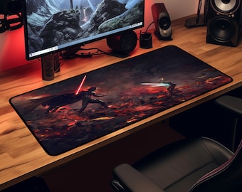 Asoka Tano vs Darth Vader Desk Mat, Sci-Fi Extra Large Mouse Pad, Desk Pad, Starwars Keyboard Mat, Gaming Desk Pad Mousemat, Deskmat Deskpad