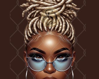 Moño afro desordenado PNG, diseño de mujer negra (archivo digital)