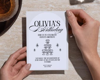 Old Money Birthday Invitation, Black & White Editable Template, Elegant Birthday, Editable Canva Template, Minimalist Birthday