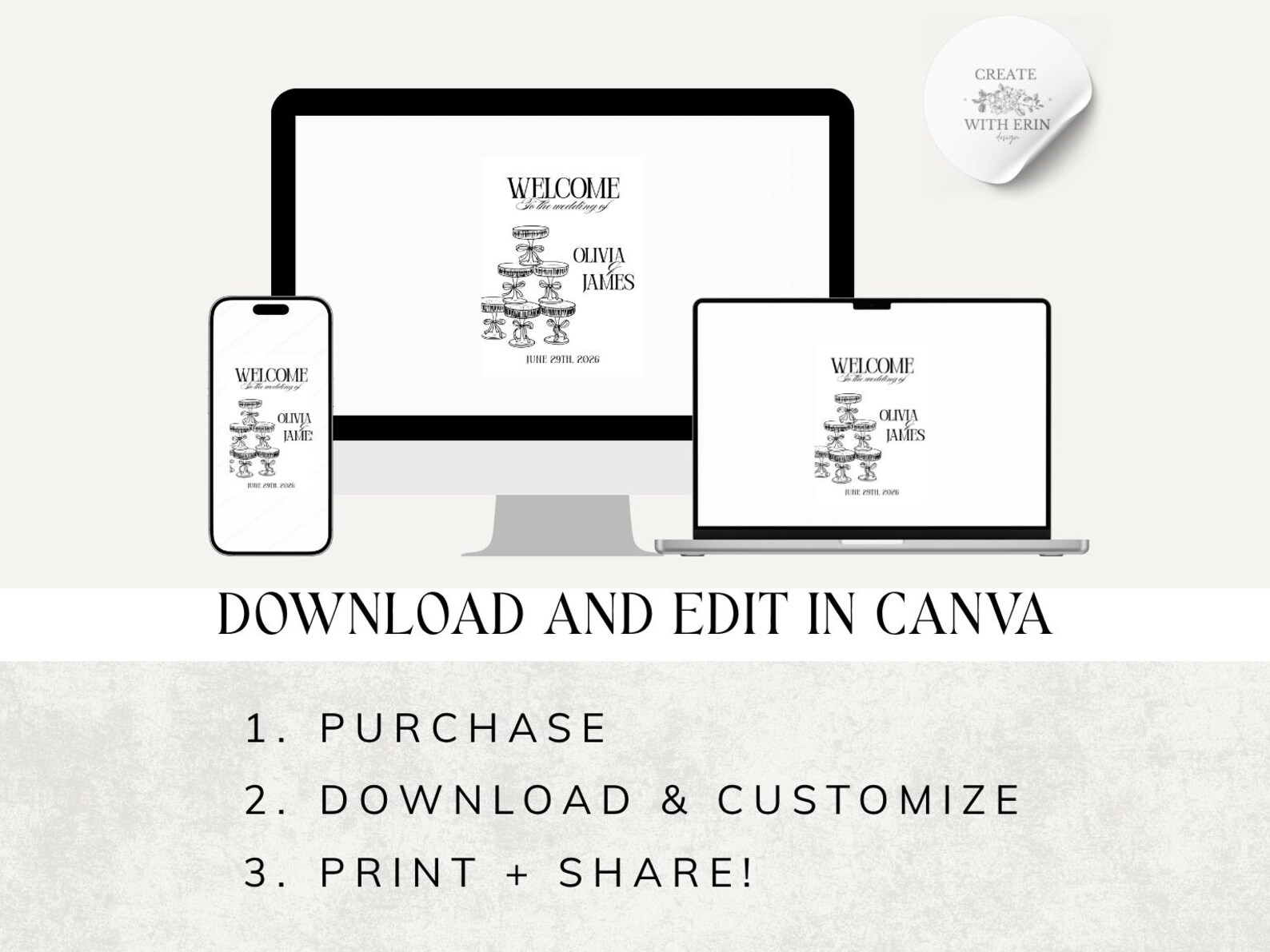 Minimalist Wedding Welcome Sign, Welcome Sign Digital Template, Old ...