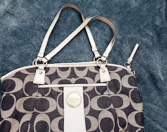 Coach vintage purse silver and navy