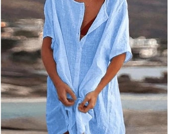Cache-maillot de plage pour femme, maillot de bain robe tunique - Une mini affaire de vêtements de plage décontractée pour une escapade estivale radieuse